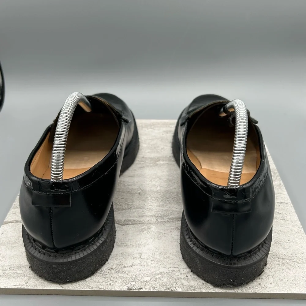 Women’s Black Leather Loafers, Size 8, Purified Brand, Penny loafer, 90s England - Picture 3 of 10